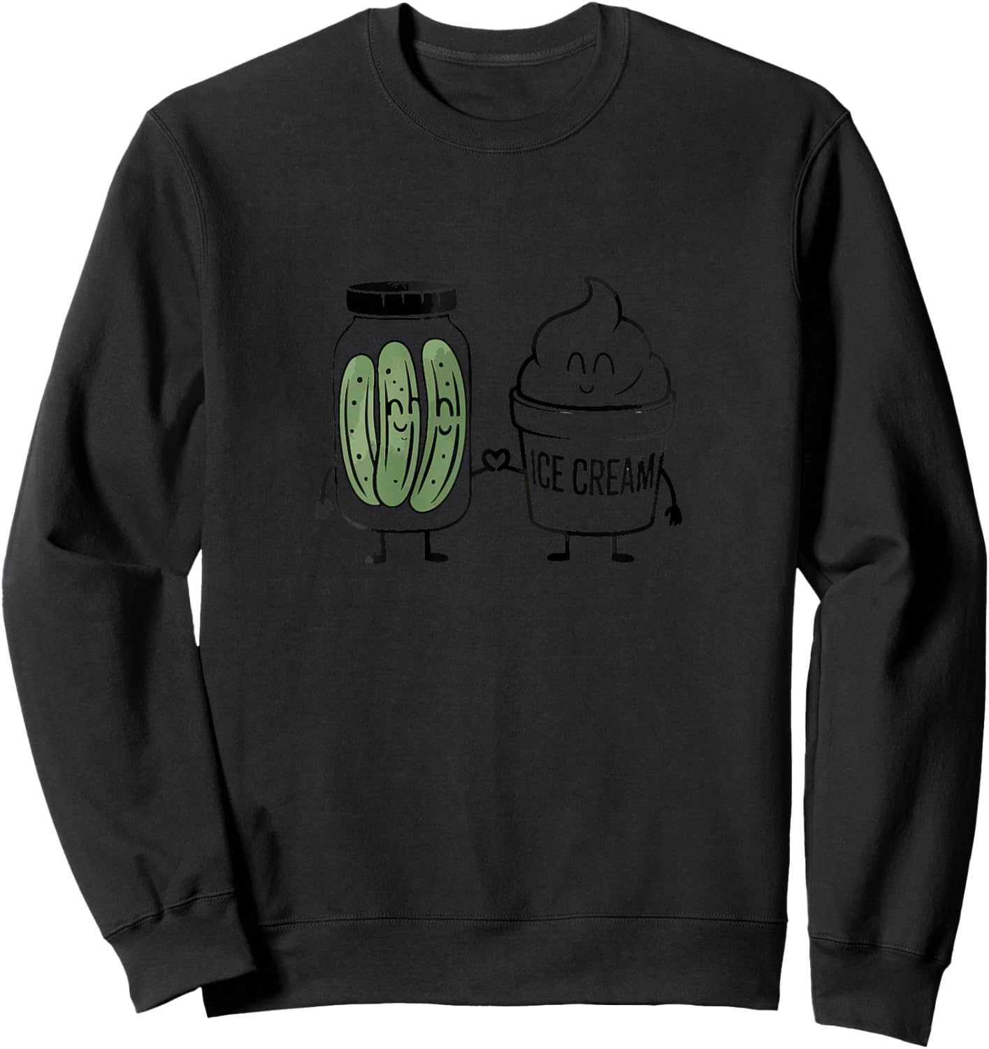 Pregnancy Cravings Pickles and ice Cream Funny Wife and mom Sweatshirt - Sweatshirt | Black
