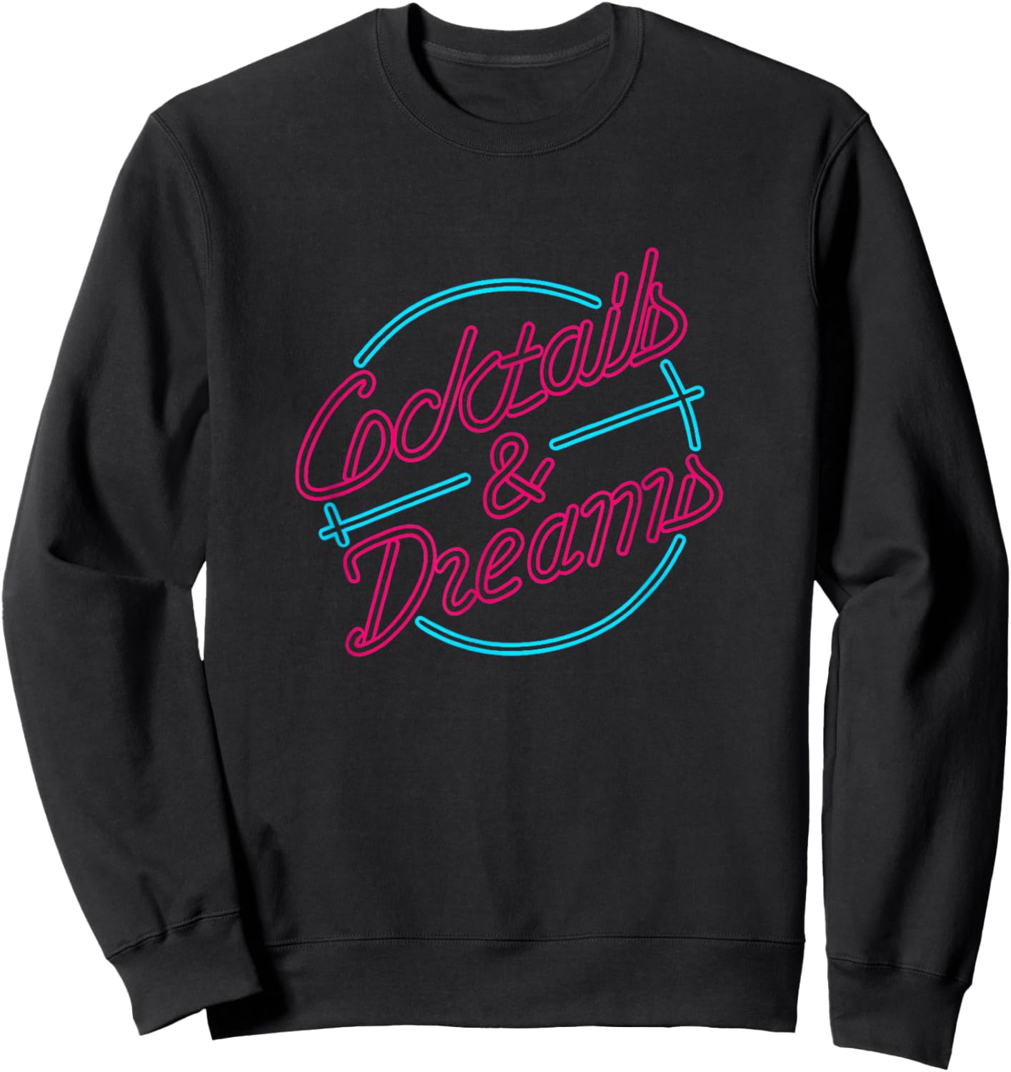 Cocktail and Dreams | Cocktail Vintage 80s Inspired Geeks Sweatshirt - Sweatshirt | Black