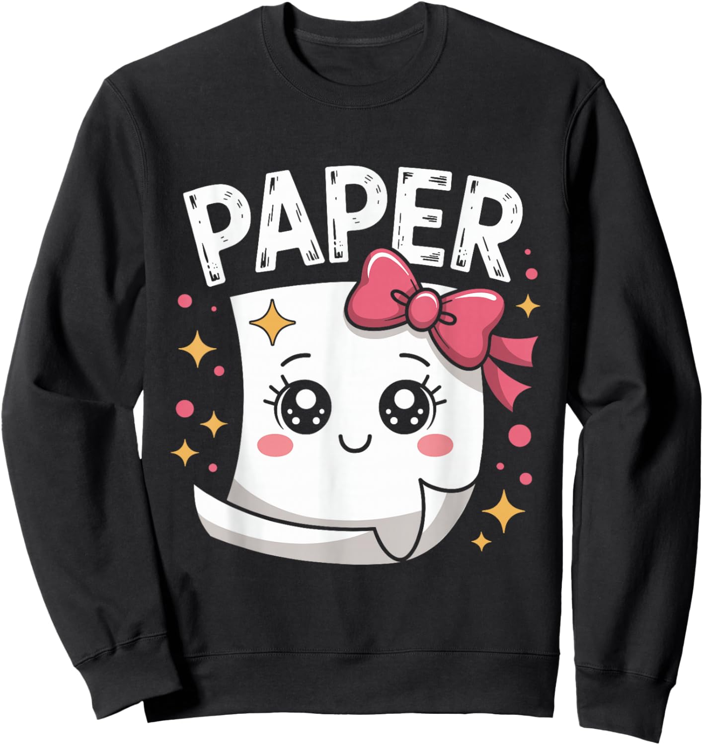 Halloween Paper Scissors Rock Matching Cute Paper Costume Sweatshirt - Sweatshirt | Black