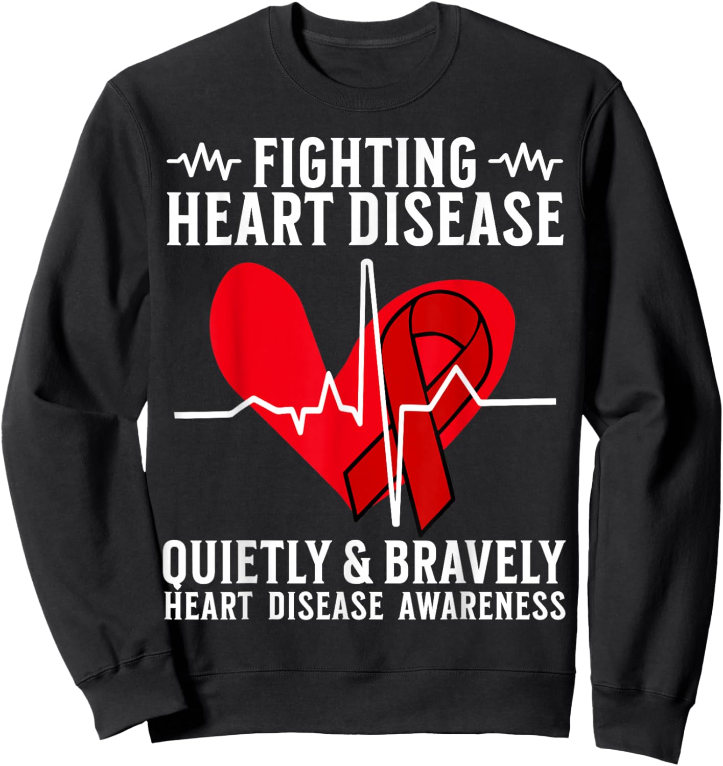 Heart Disease Awareness Heart Warrior American Heart Month Sweatshirt - Sweatshirt | Black