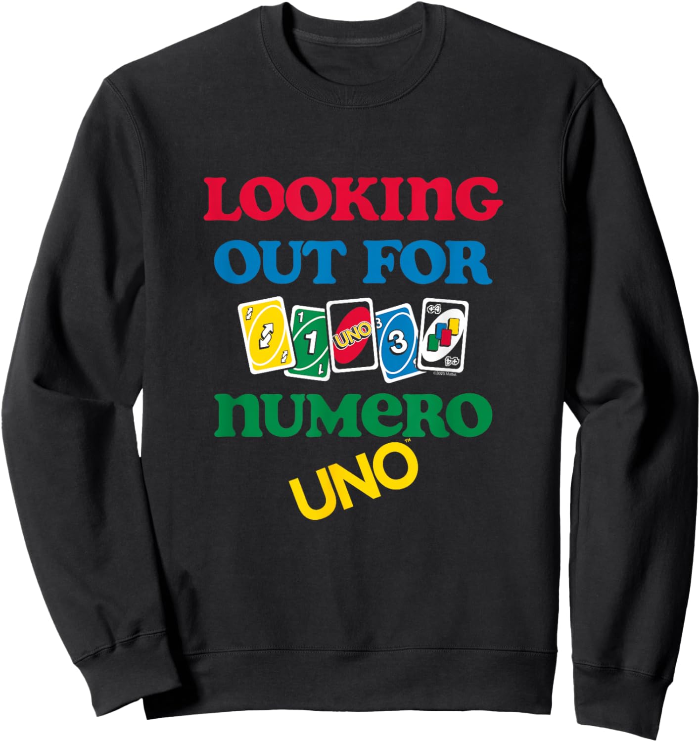 Mattel - UNO - Looking Out for Numero Uno Sweatshirt - Sweatshirt | Black