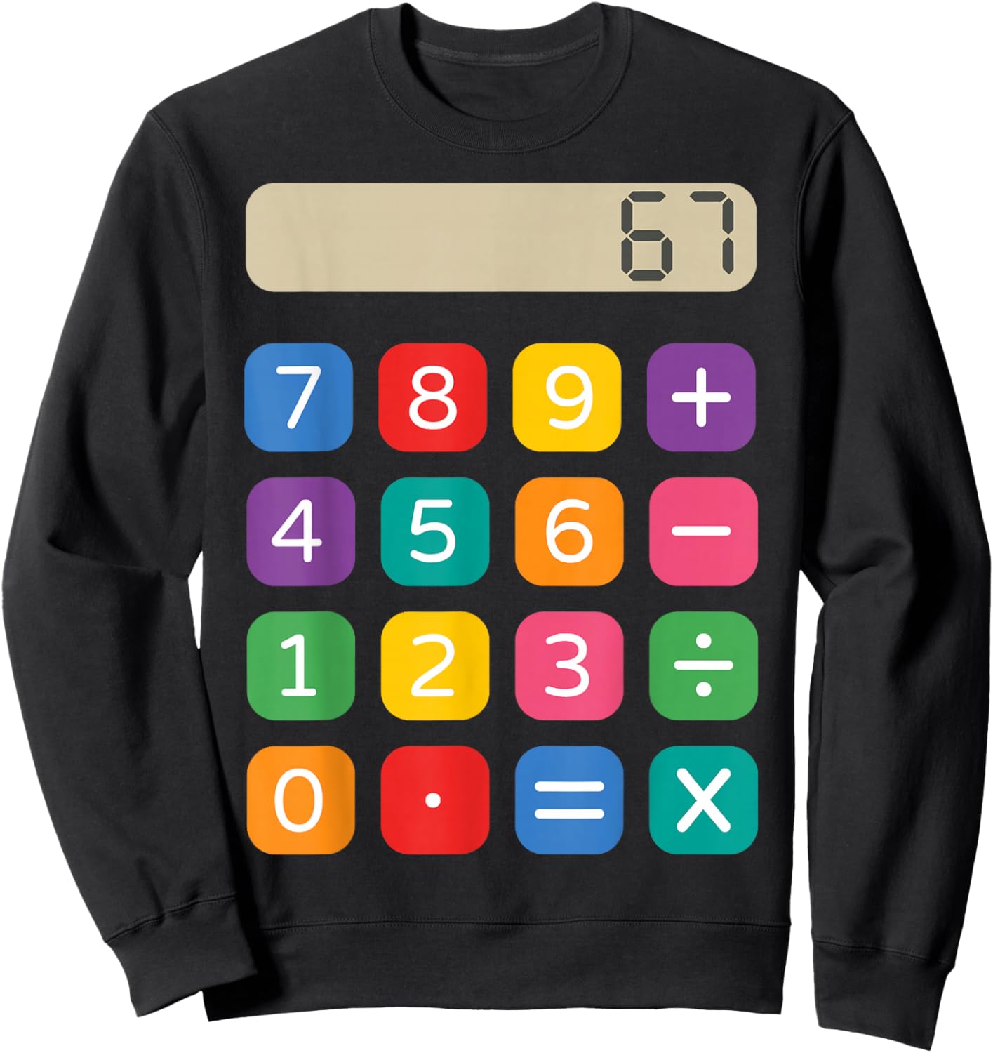 Number Day Maths Calculator Costume for Kids School Outfit Sweatshirt - Sweatshirt | Black