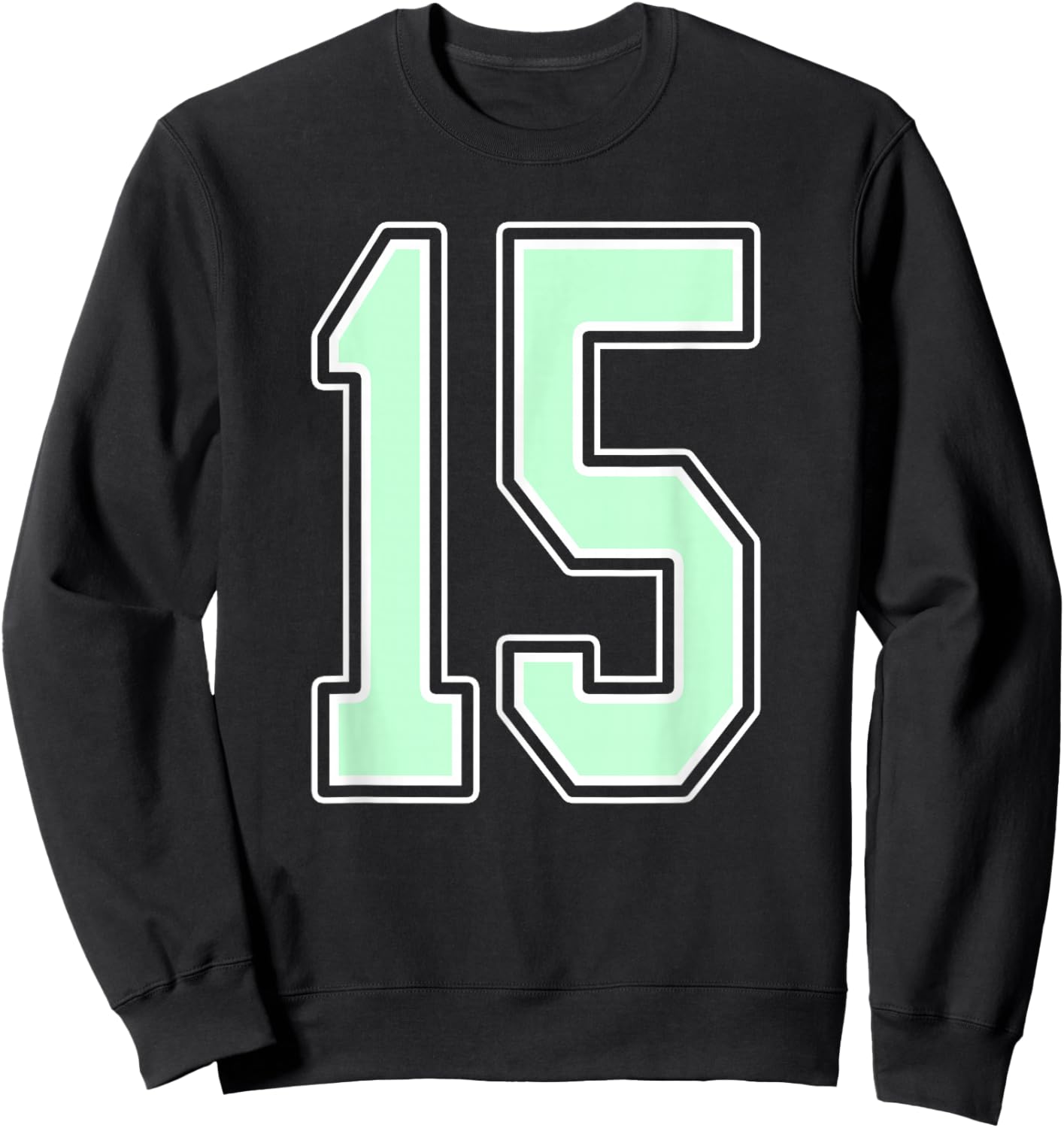 Cute Mint Green Number 15 Jersey Player Uniform #15 Fan Sweatshirt - Sweatshirt | Black