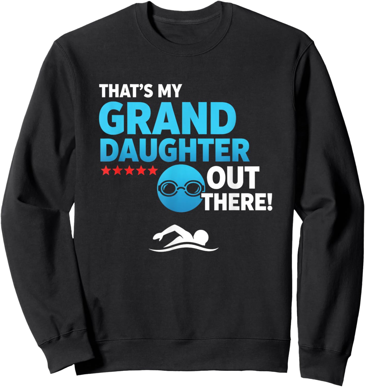 Grandparent Proud Granddaughter Swimmer Swim Meet & Pool-S Sweatshirt - Sweatshirt | Black