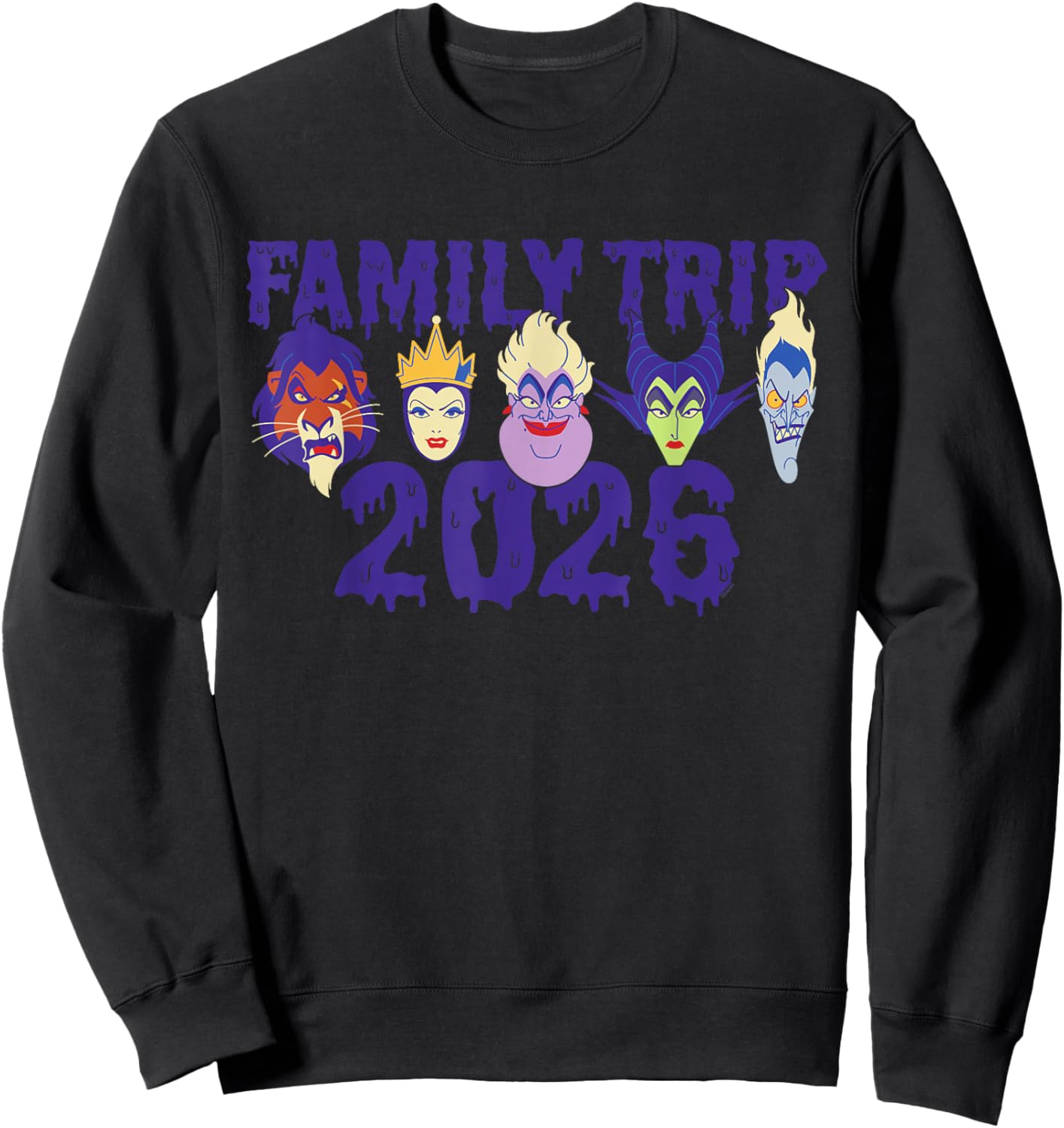 Disney Villains Family Trip 2026 Disney Vacation Matching Sweatshirt - Sweatshirt | Black