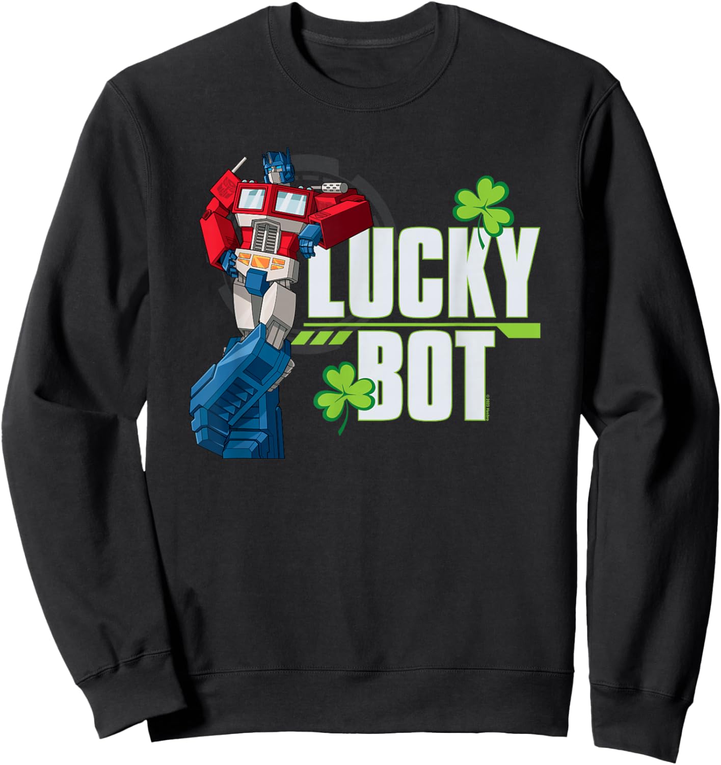 Transformers St Patrick's Day Optimus Prime Lucky Bot Sweatshirt - Sweatshirt | Black