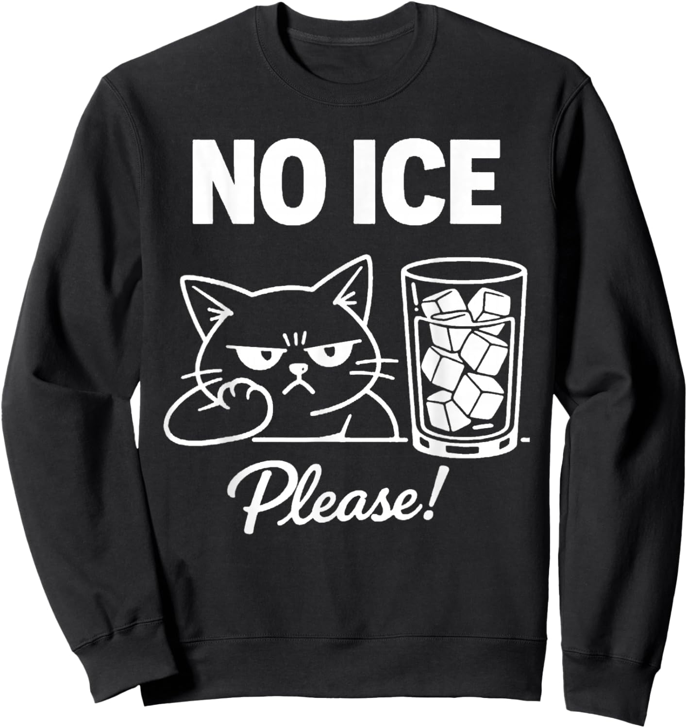 No Ice Please Cat Abolish ICE Funny Anti-Ice Kitten Meme Sweatshirt - Sweatshirt | Black