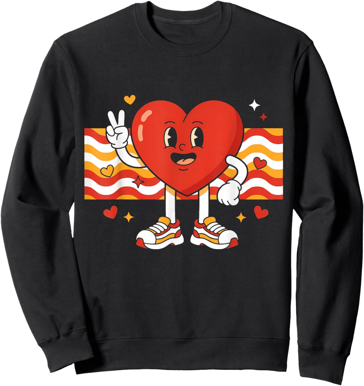 Valentines Vibes Valentines Day for Teens Boys Girls Kids Sweatshirt - Sweatshirt | Black