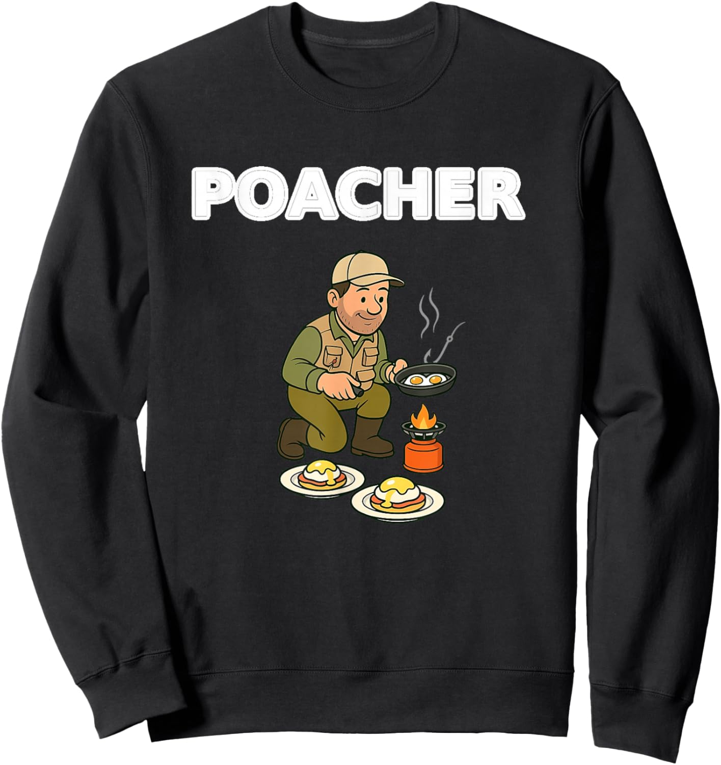 Poacher Fishing Fishing Gift Hunting Gift Funny Fishing Sweatshirt - Sweatshirt | Black