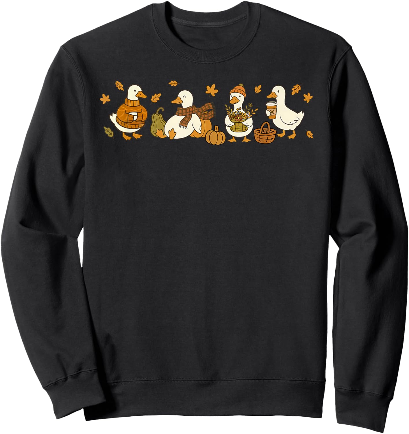 Fall Goose Thanksgiving Sweatshirt - Sweatshirt | Black