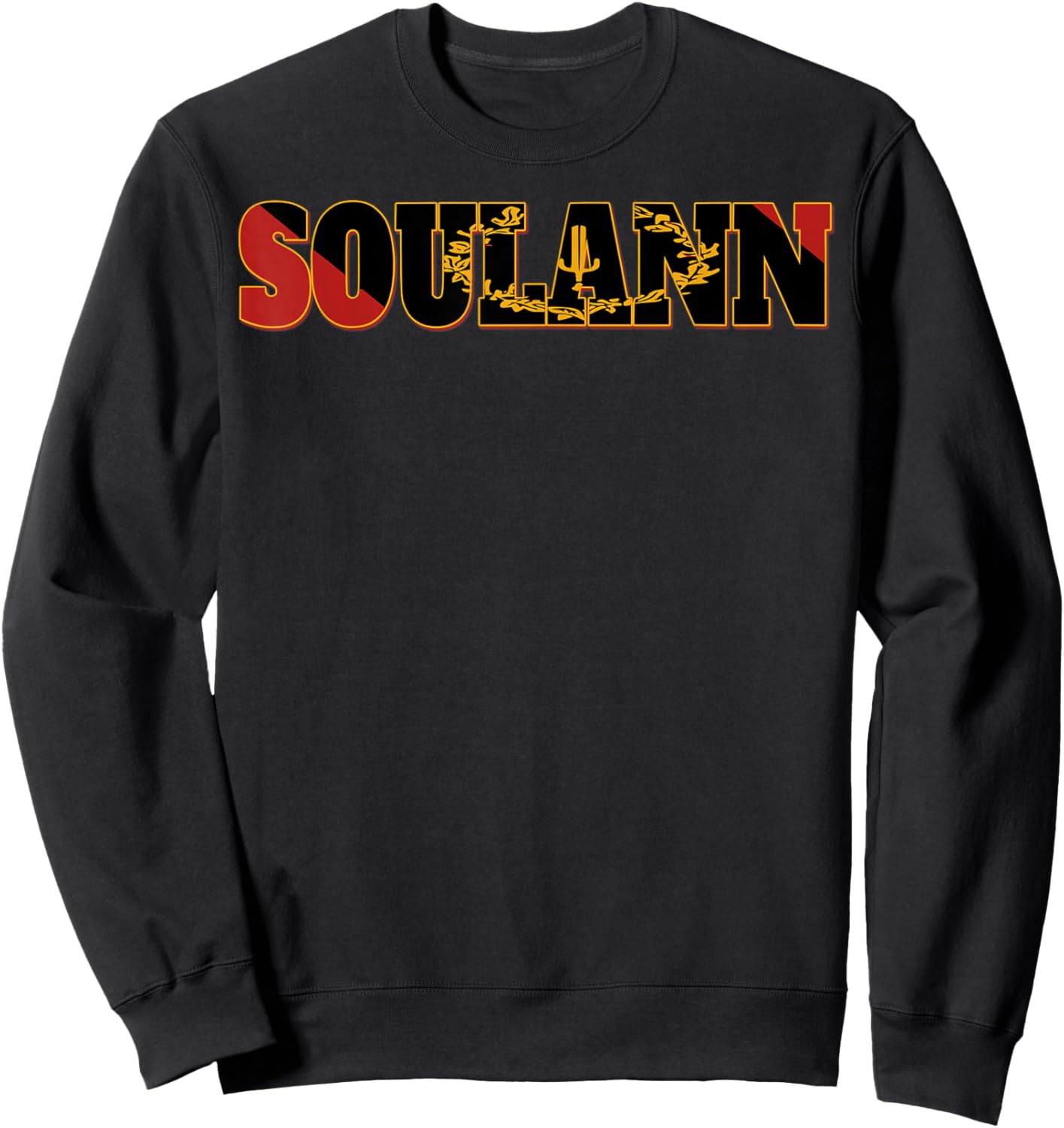 SOULANN Flag Emblem Power Soul Black American Heritage Art Sweatshirt - Sweatshirt | Black