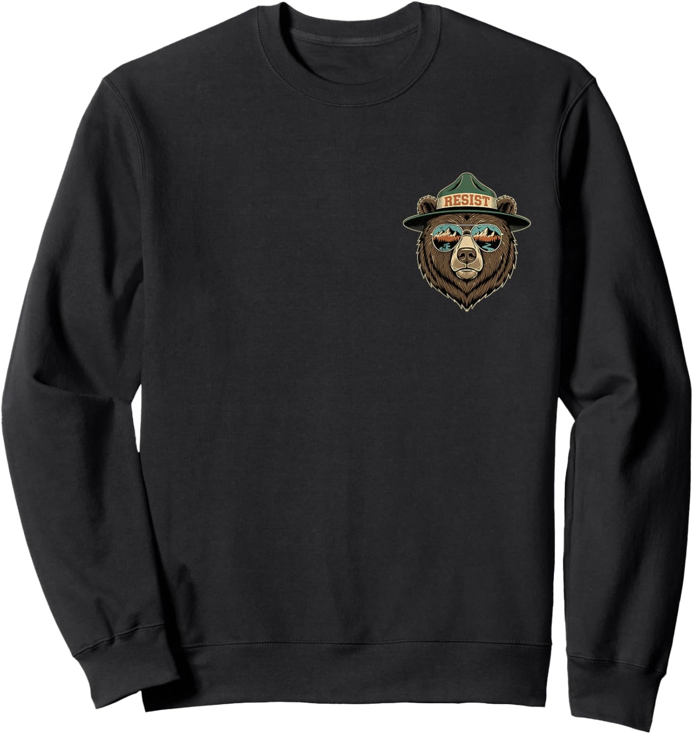 Resist Save National Parks Protect Hiking Camping Sweatshirt - Sweatshirt | Black
