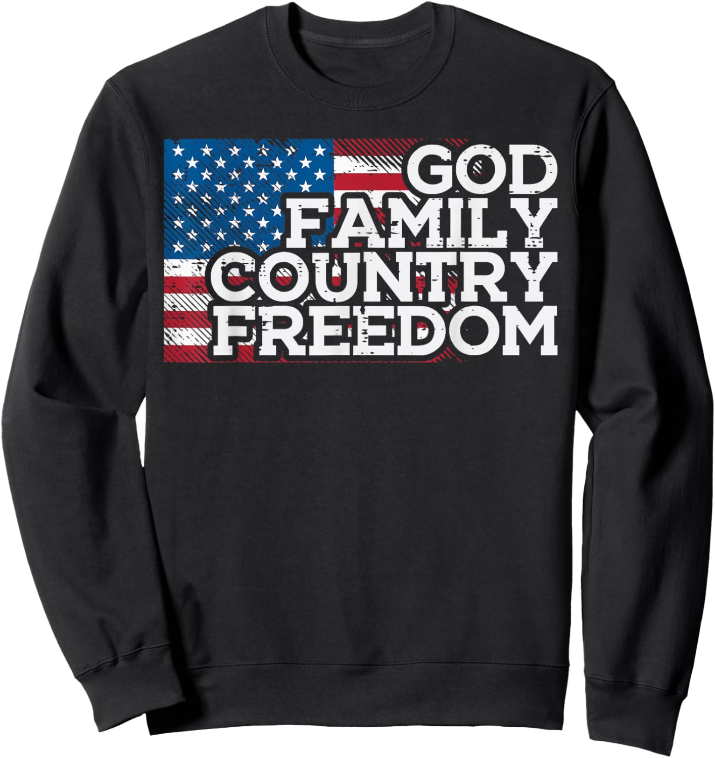 Christian Religious God Jesus Patriotic Men Women Kids Sweatshirt - Sweatshirt | Black