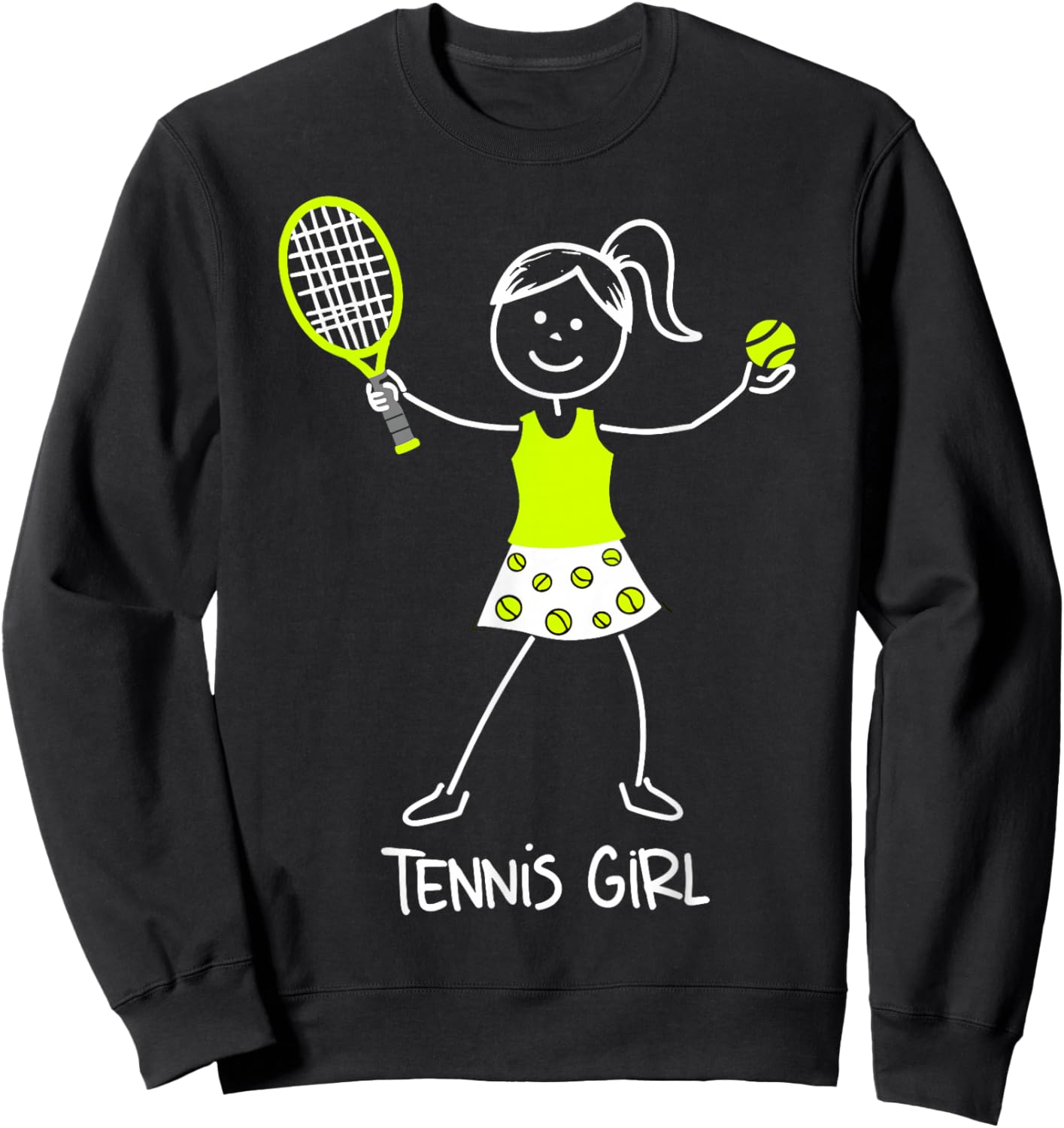 Tennis Girl Funny Tennis Kids Player Sweatshirt - Sweatshirt | Black