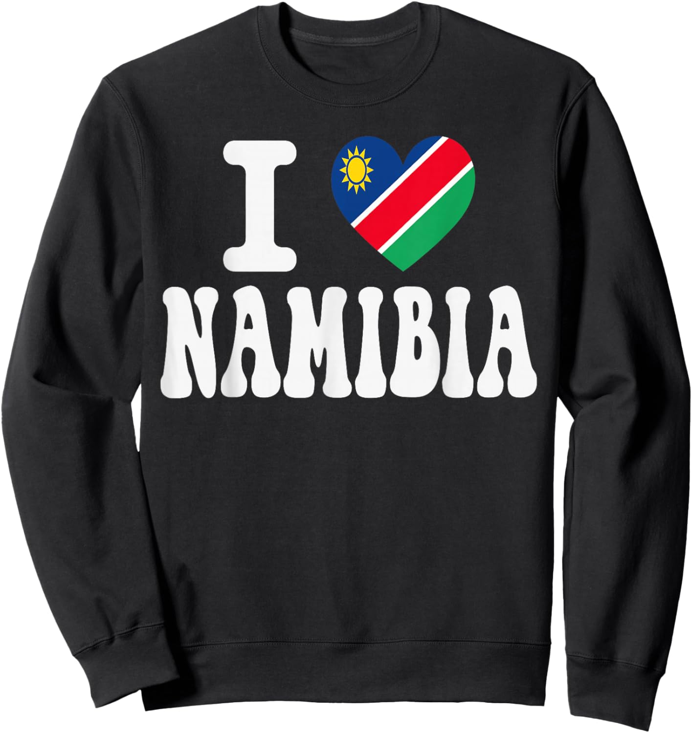 I Love Namibia Heart Flag Retro Travel Souvenir Sweatshirt - Sweatshirt | Black