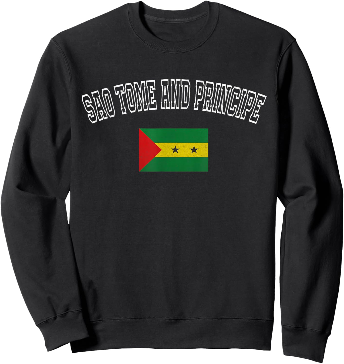 SAO Tome and Principe Flag Vintage Retro Heritage Design Sweatshirt - Sweatshirt | Black