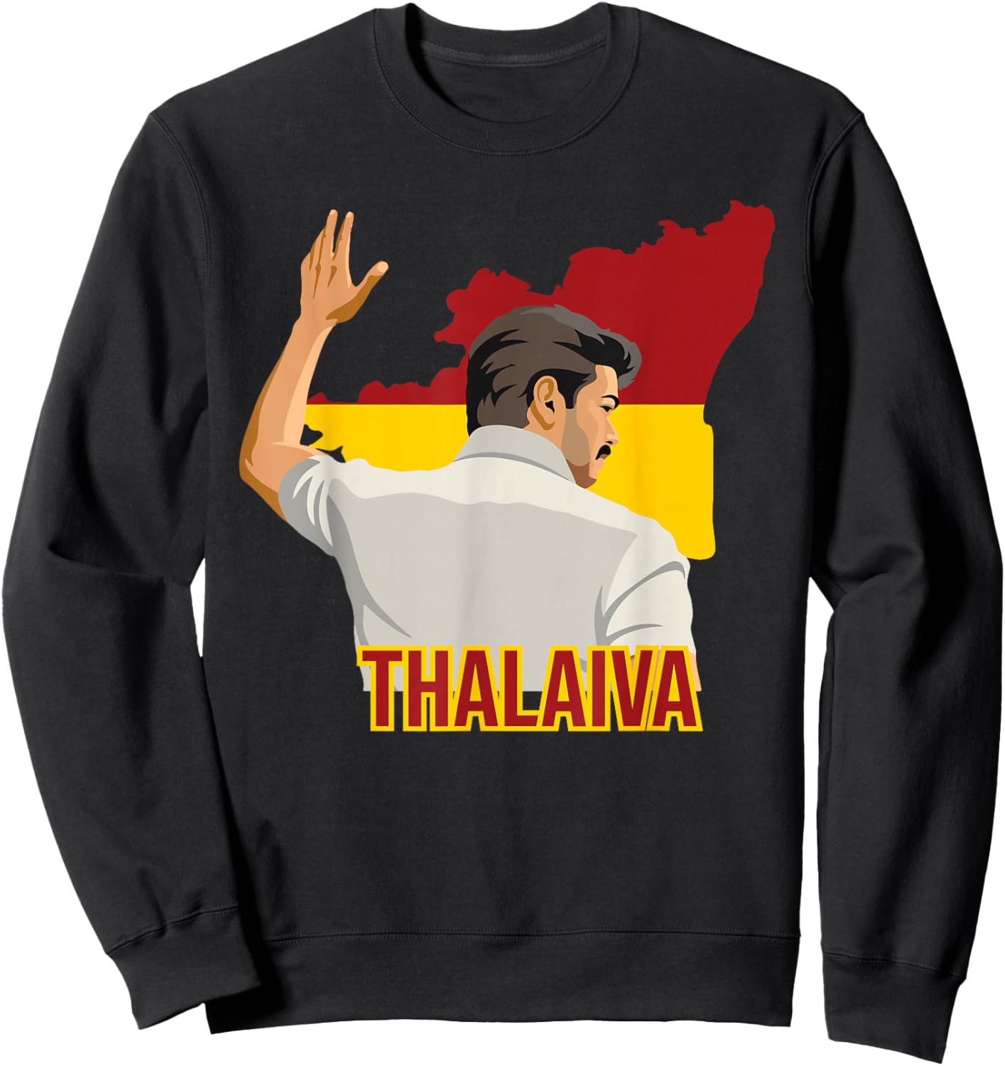 Thalapathy Vijay Thalaiva TVK Flag Tamil Kollywood Sweatshirt - Sweatshirt | Black