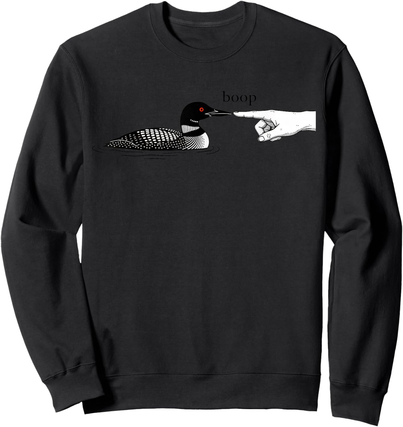 Funny Loon Boop Design Witty Humor Illustration Sweatshirt - Sweatshirt | Black