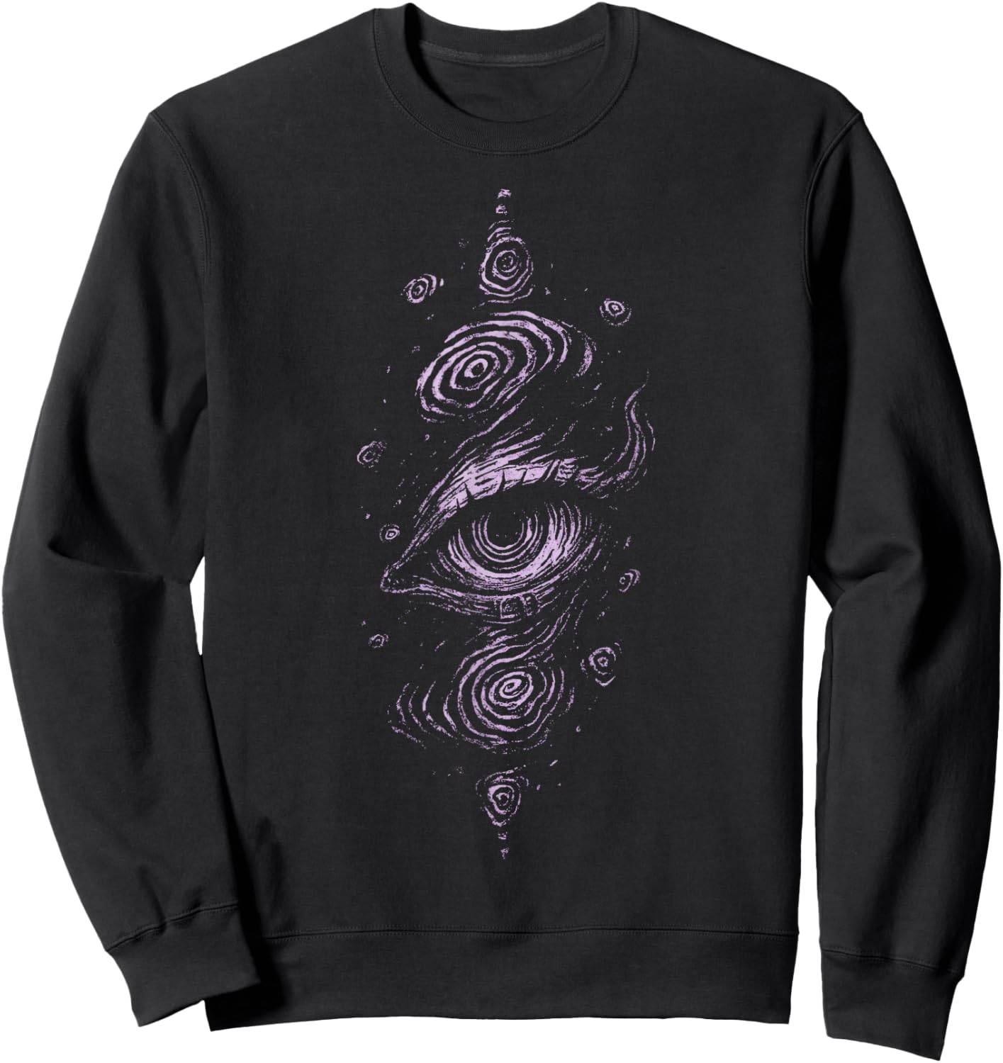 Eyes Purple Pastel Goth Grunge Alt Y2K Emo Weird Aesthetic Sweatshirt - Sweatshirt | Black