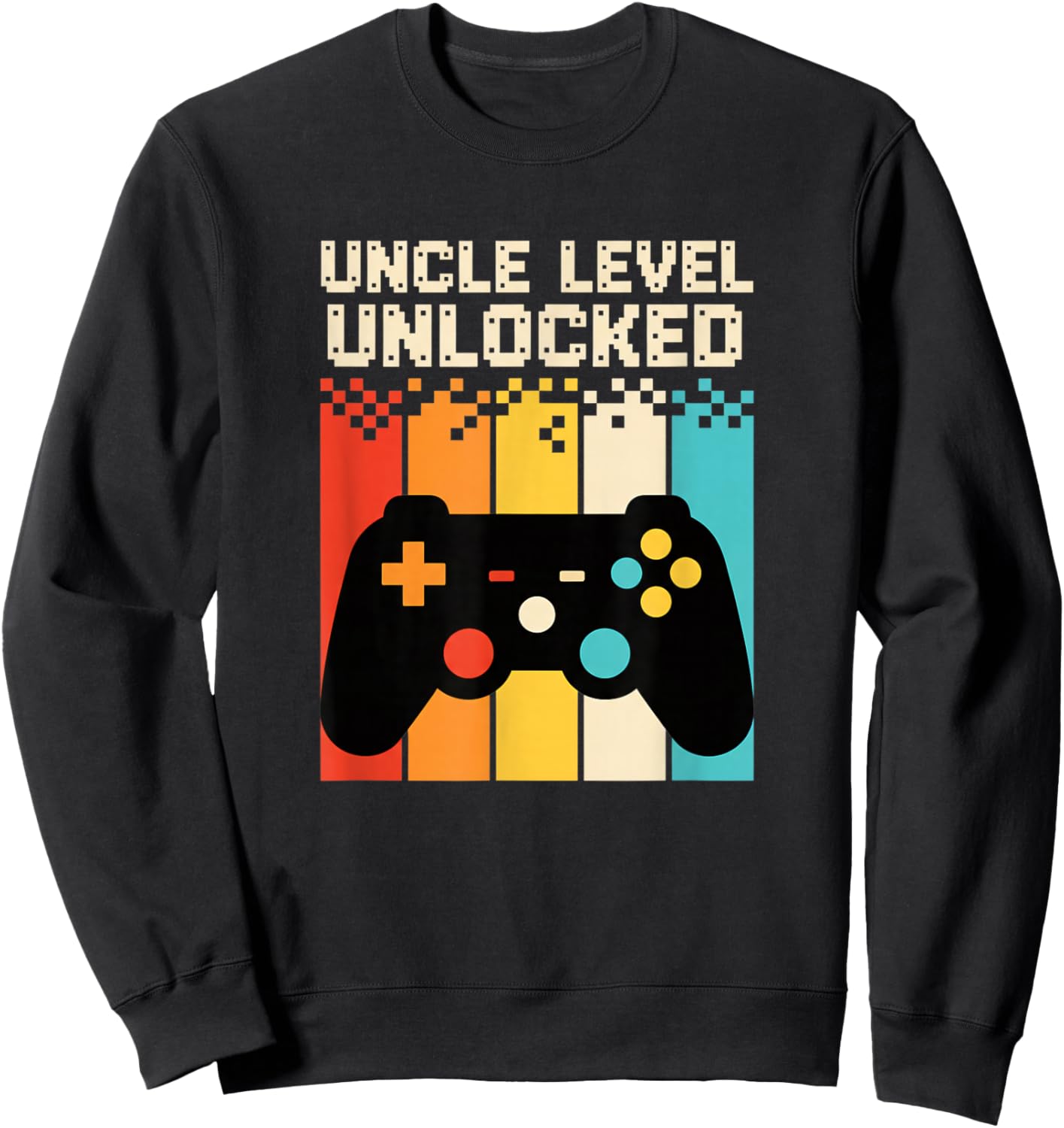 Uncle Level Unlocked Kids Gamer Controller Funny Uncle Sweatshirt - Sweatshirt | Black