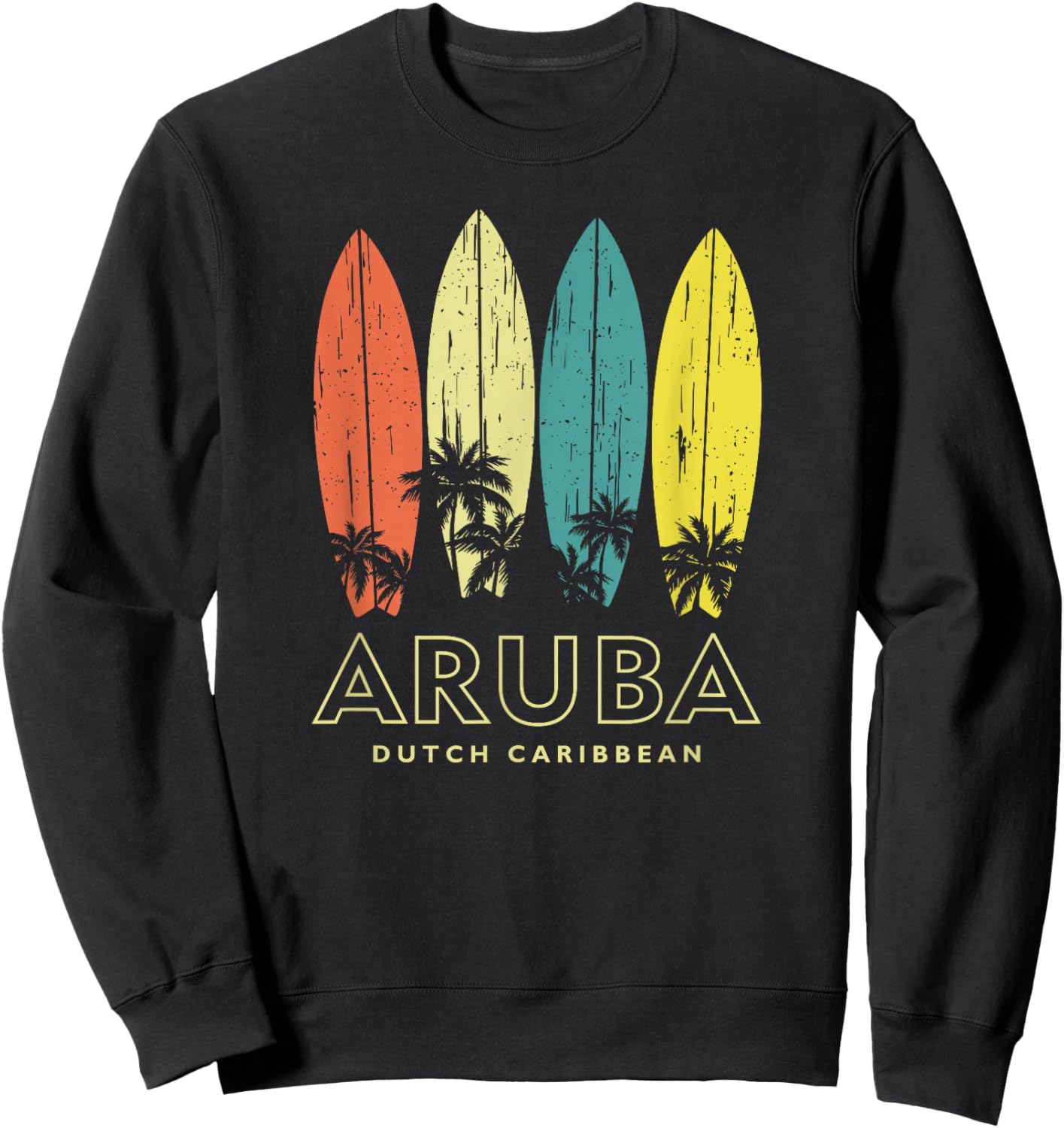 Vintage Aruba Surfboards Girls Boys Souvenir Sweatshirt - Sweatshirt | Black