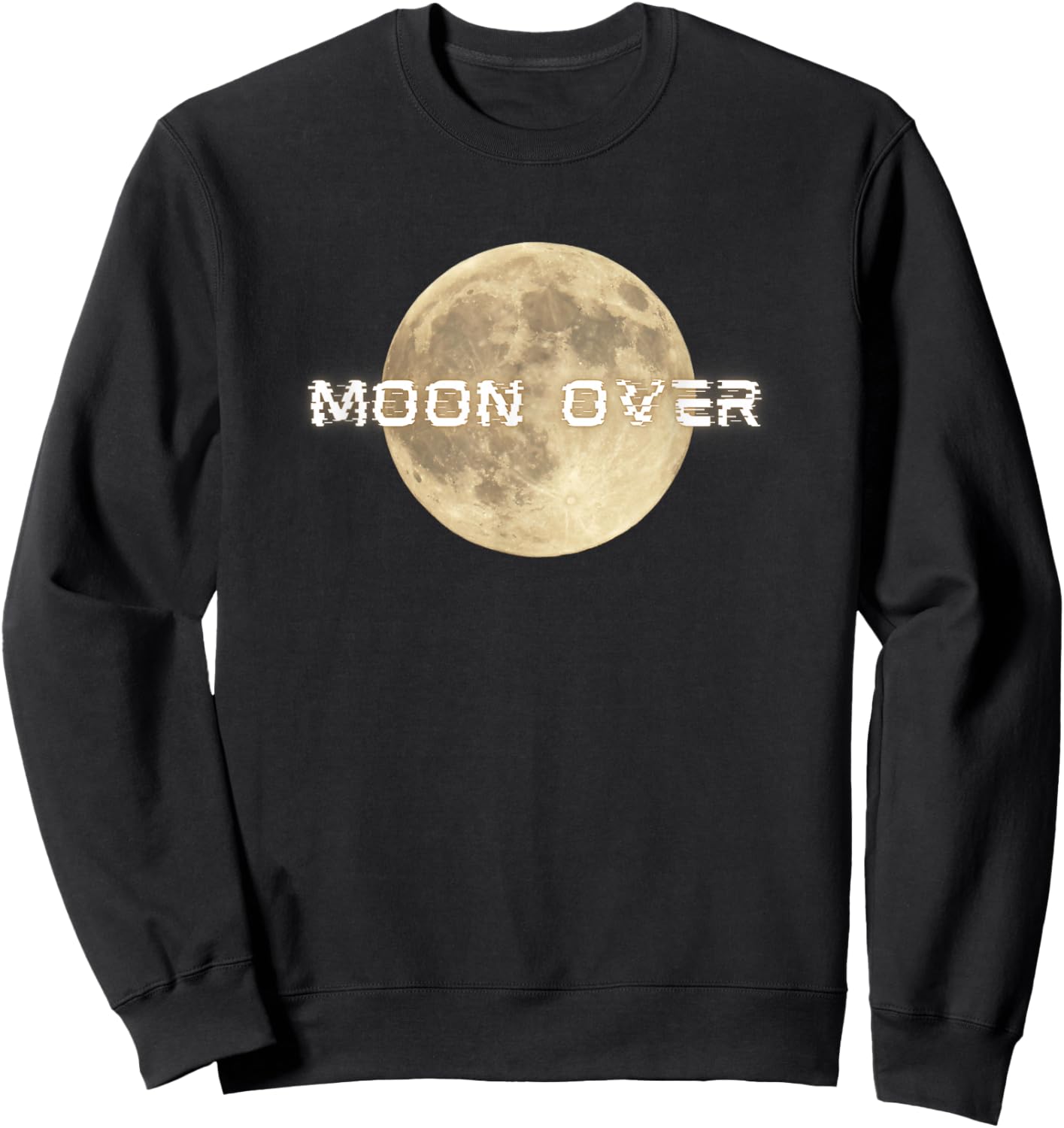 Retro Full Lunar Aesthetic Moon Over Phase Graphic Sweatshirt - Sweatshirt | Black