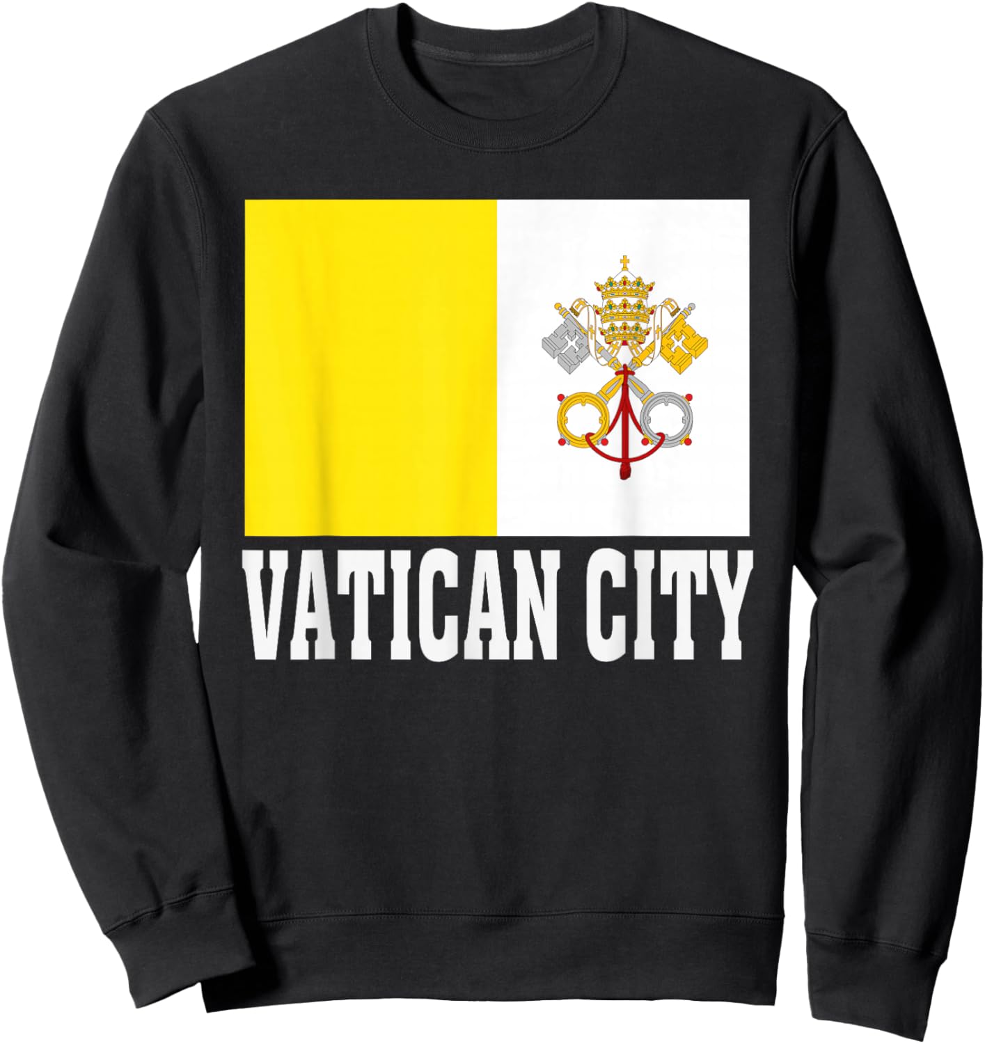 Vatican City Flag Patriotic National Roots Souvenir Sweatshirt - Sweatshirt | Black