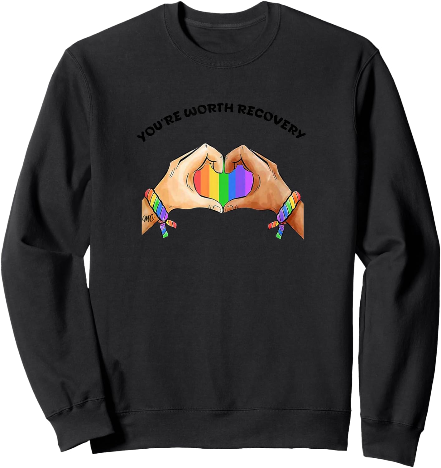 BFOREVERCO You’RE Worth Recovery Sweatshirt - Sweatshirt | Black