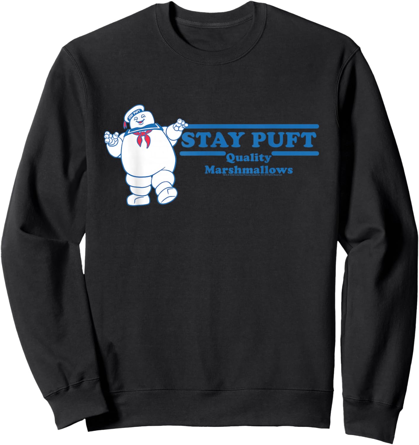 Ghostbusters Stay Puft Marshmallow Ad Funny 80's Movie Sweatshirt - Sweatshirt | Black