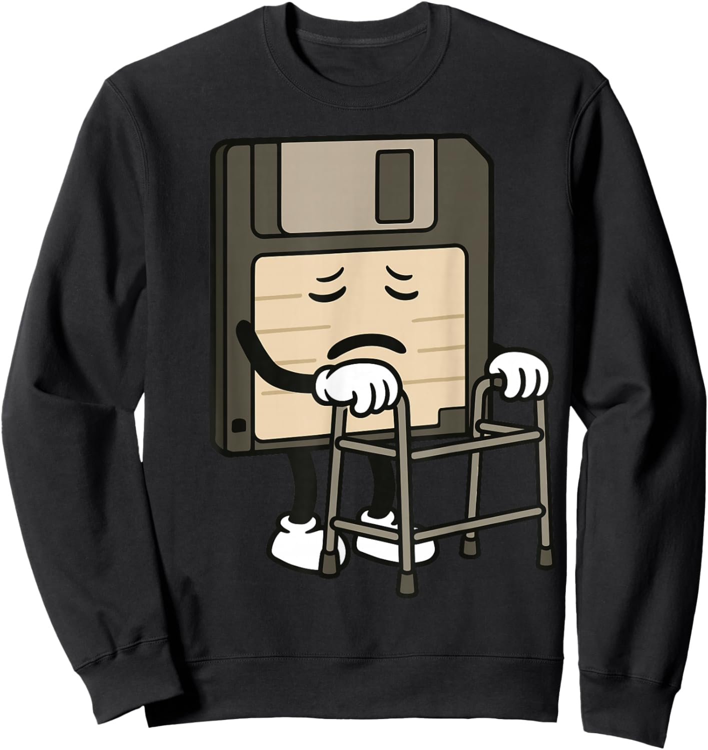 Funny Floppy Disk Retro 80s Tech Vintage Computer Geek Humor Sweatshirt - Sweatshirt | Black
