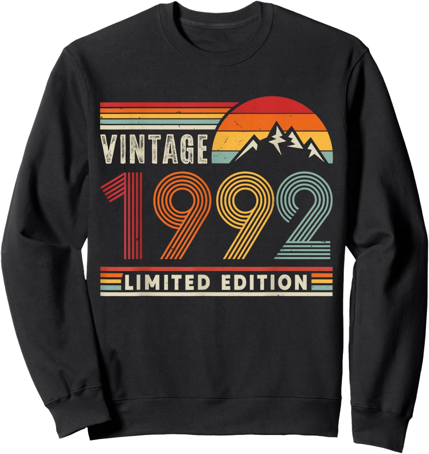 Vintage 1992 Limited Edition Retro 34th Birthday 34 Yrs Old Sweatshirt - Sweatshirt | Black