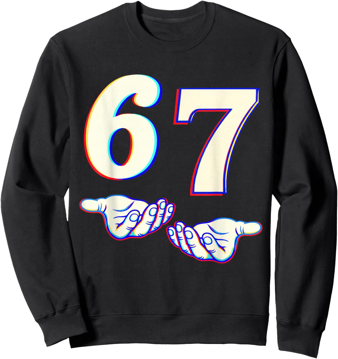 67 Meme Trendy Skeleton Halloween Funny Six Seven Gen Alpha Sweatshirt - Sweatshirt | Black