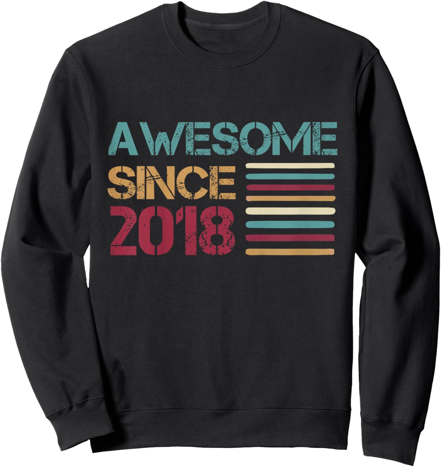 Kids Awesome Since 2018 Vintage Birthday Sweatshirt - Sweatshirt | Black