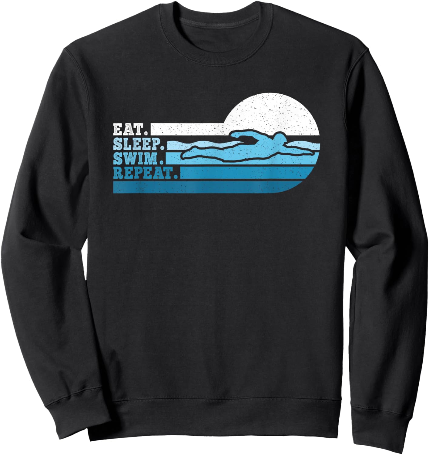 Eat Sleep Swim Repeat Swimming Funny Swimmer Men Boys Kids Sweatshirt - Sweatshirt | Black