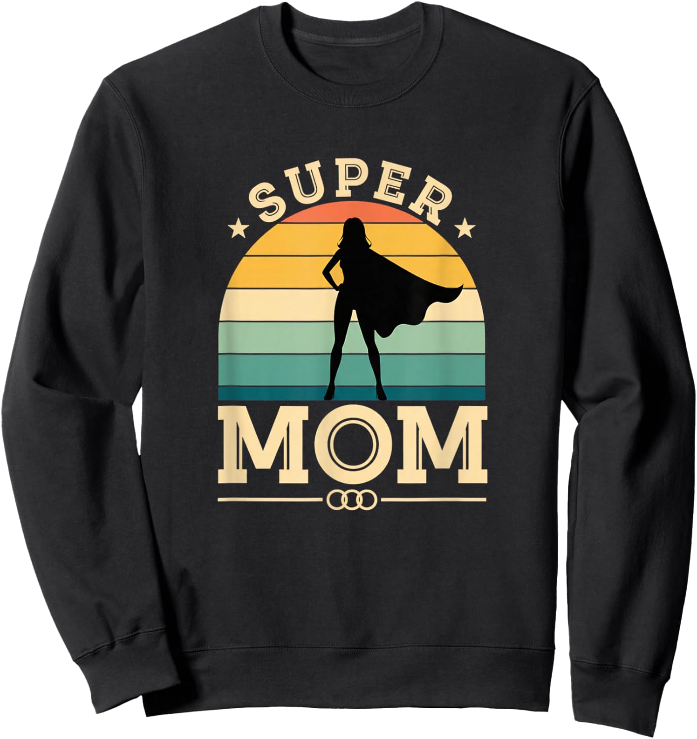 Super Mom Superhero Mom Mother's Day Design Sweatshirt - Sweatshirt | Black