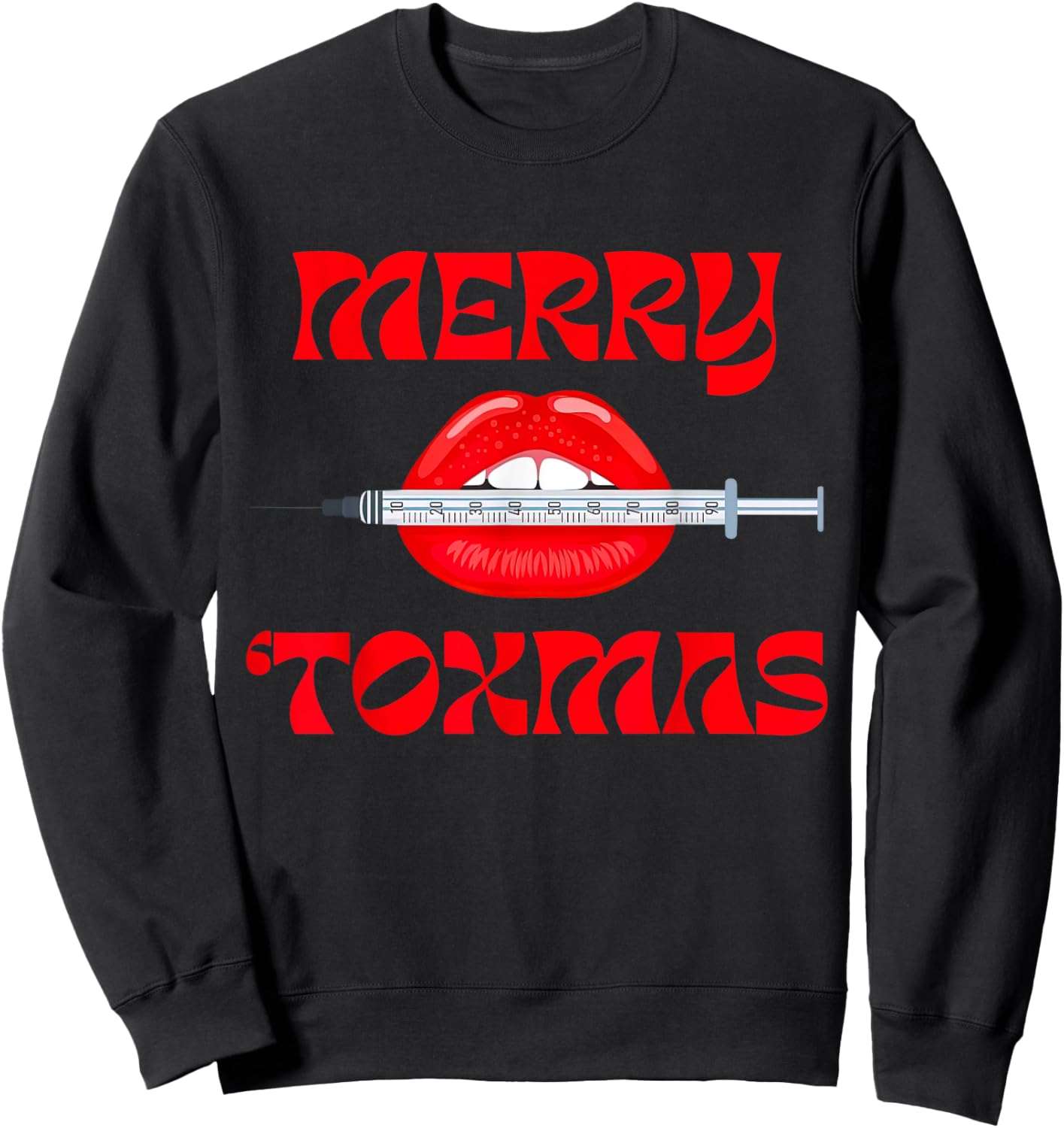 Merry Tox-Mas Christmas Botox Injector Aesthetic Nurse Spa Sweatshirt - Sweatshirt | Black