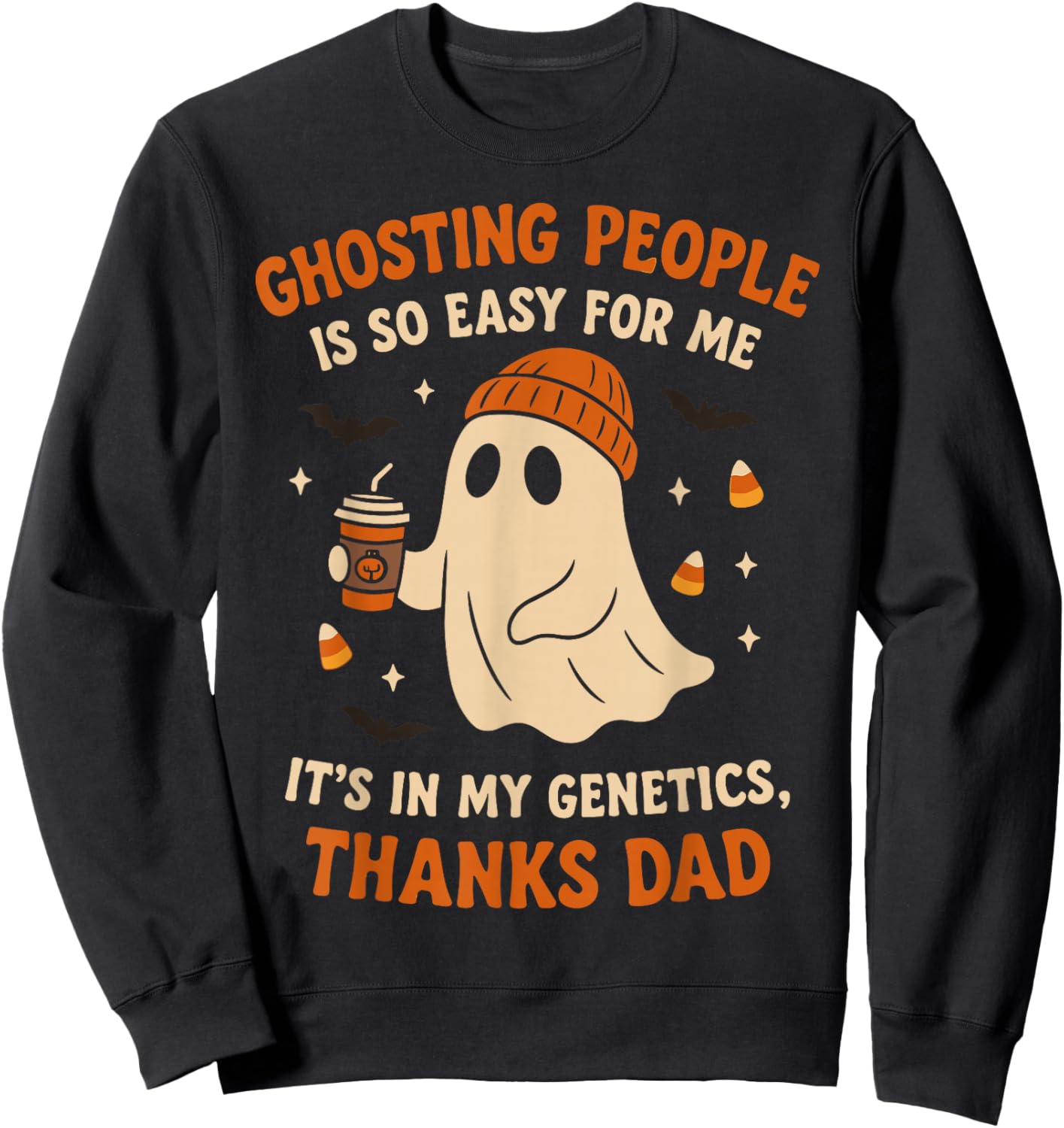 Ghosting People Funny Spooky Halloween Ghost Sweatshirt - Sweatshirt | Black