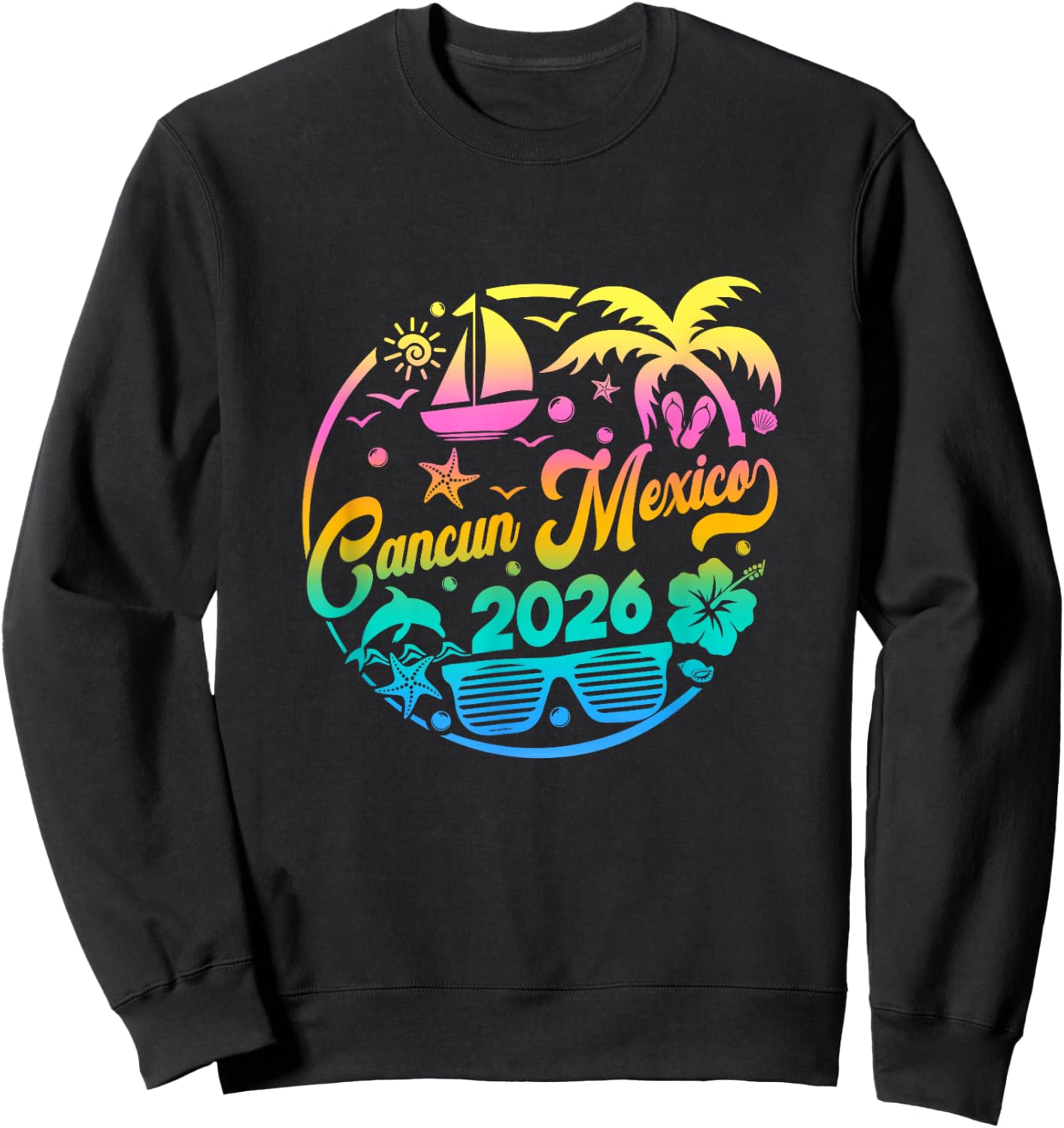 Cancun 2026 Family Vacation Beach Matching Group Sweatshirt - Sweatshirt | Black