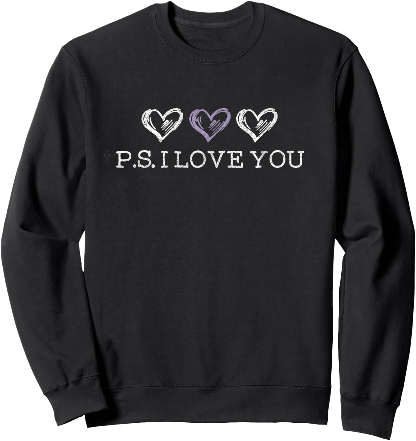 Ps I Love You Day Purple Sweatshirt - Sweatshirt | Black