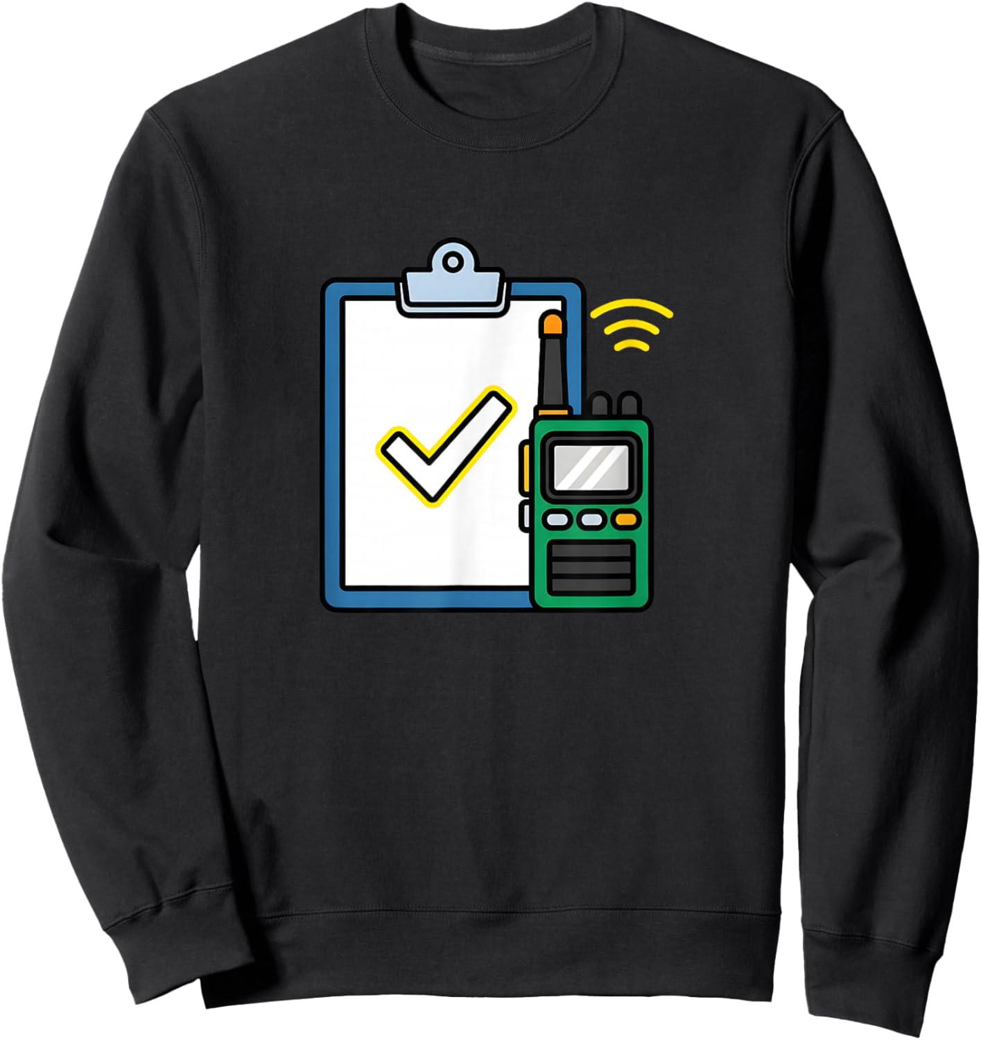 Security Walkie Talkie Safety Checklist Icon Sweatshirt - Sweatshirt | Black