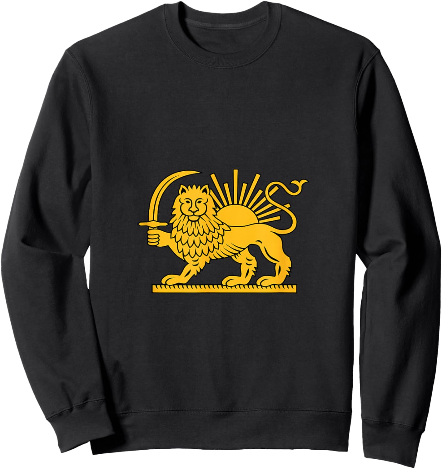 Shir o Khorshid Free Iran Revolution Lion and Sun Flag Sweatshirt - Sweatshirt | Black