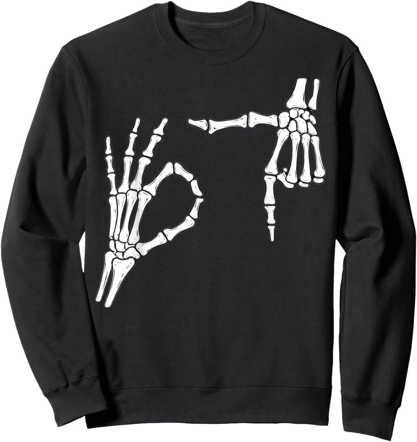 Funny Six Seven 6 7 Meme 67 Skeleton Hand Halloween Costume Sweatshirt - Sweatshirt | Black