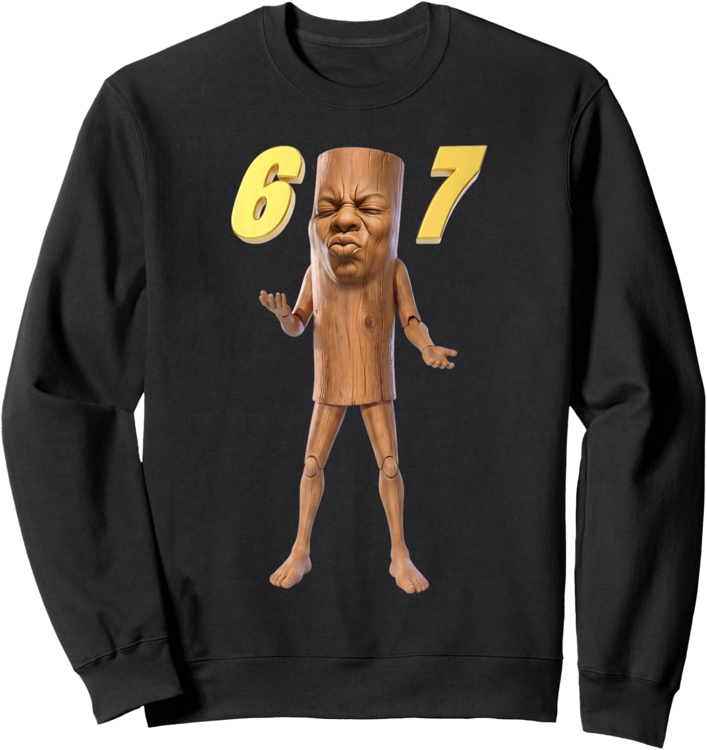 Funny Tung Tung Tung 67 Meme Triple T Speed Face Brainrot Sweatshirt - Sweatshirt | Black