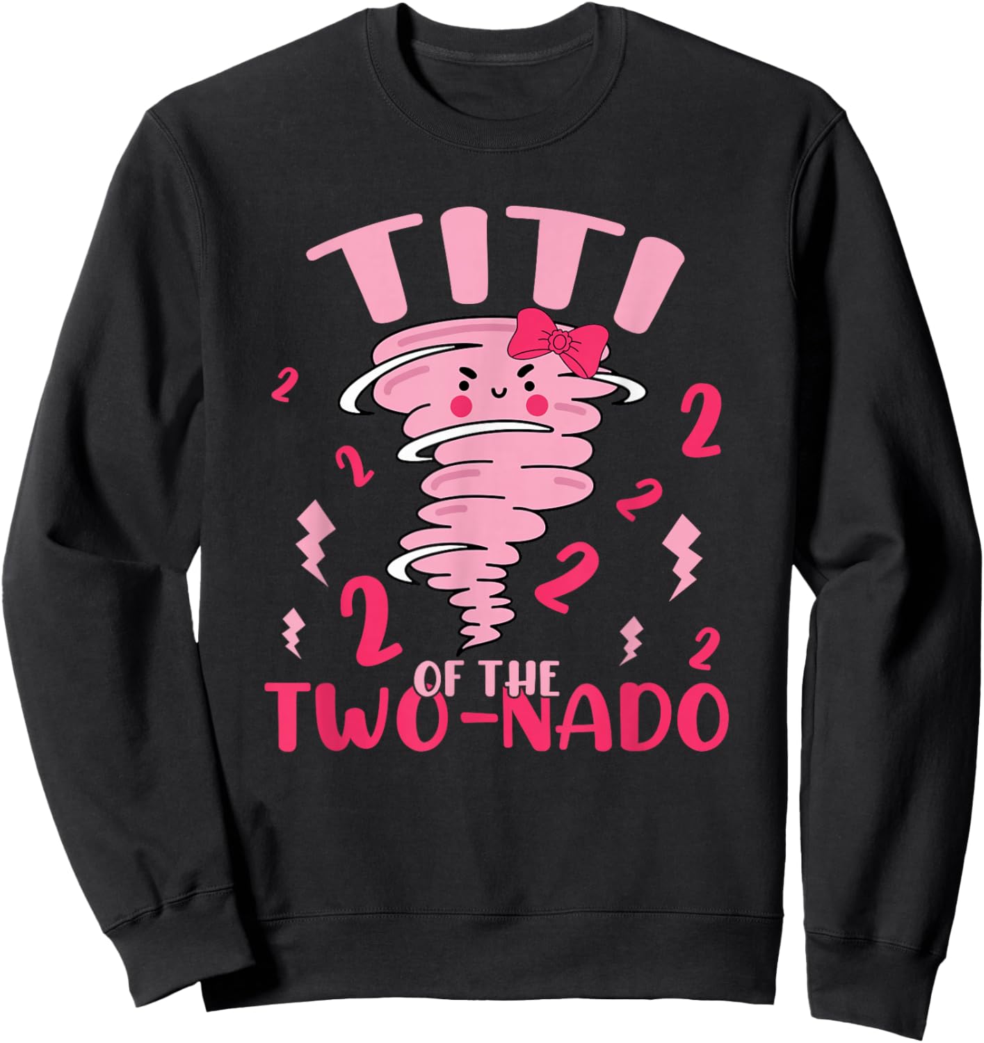 Titi of The Two-nado Tornado Theme 2nd Birthday Party Sweatshirt - Sweatshirt | Black