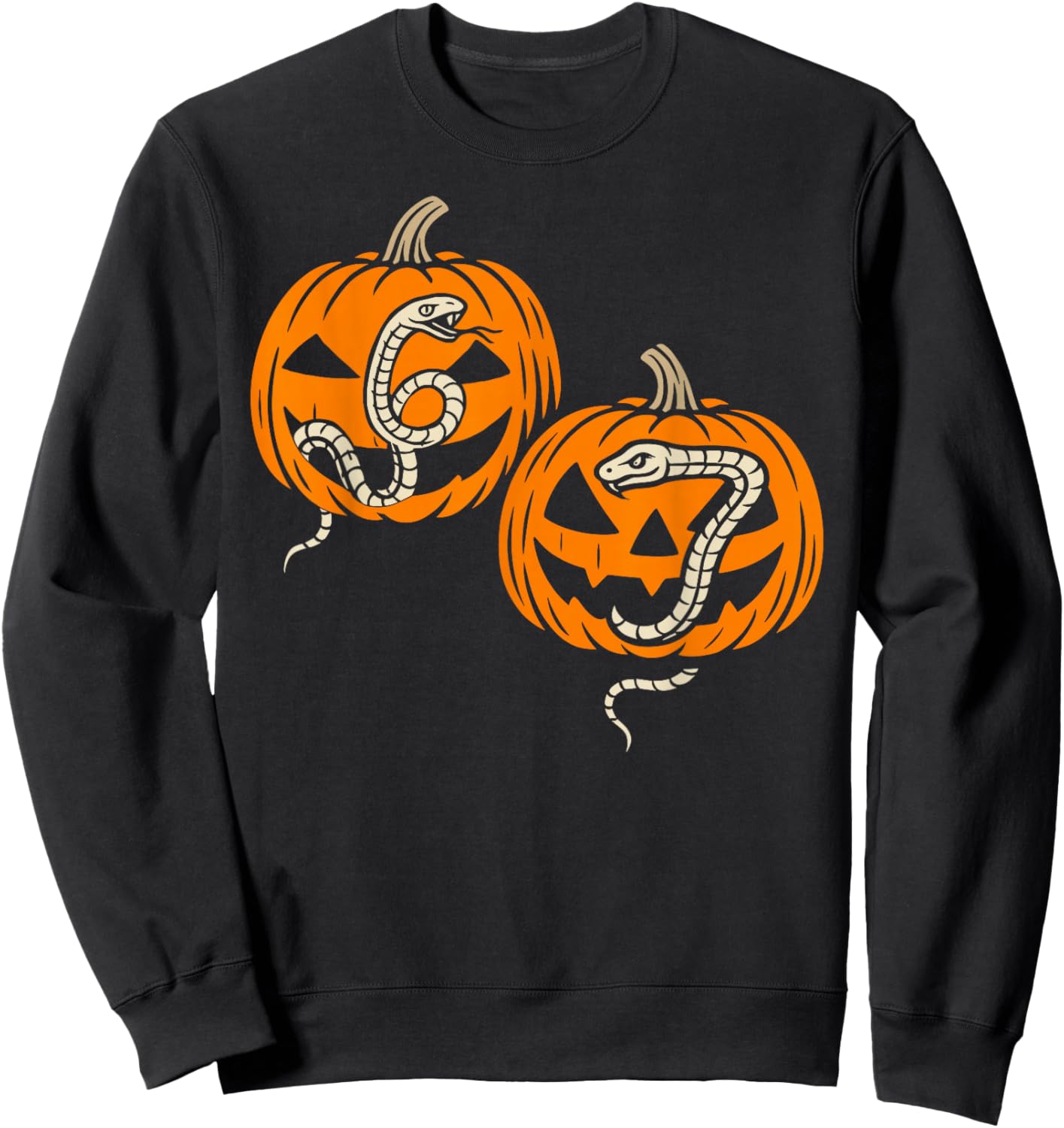 Snakes and Pumpkins 6 7 Halloween Sweatshirt - Sweatshirt | Black