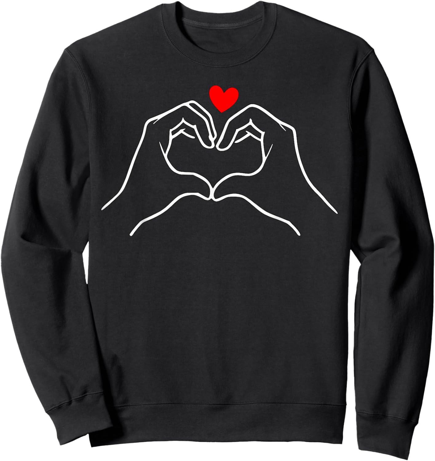 Valentine's Red Heart Cute Design .Men Women Valentine Sweatshirt - Sweatshirt | Black