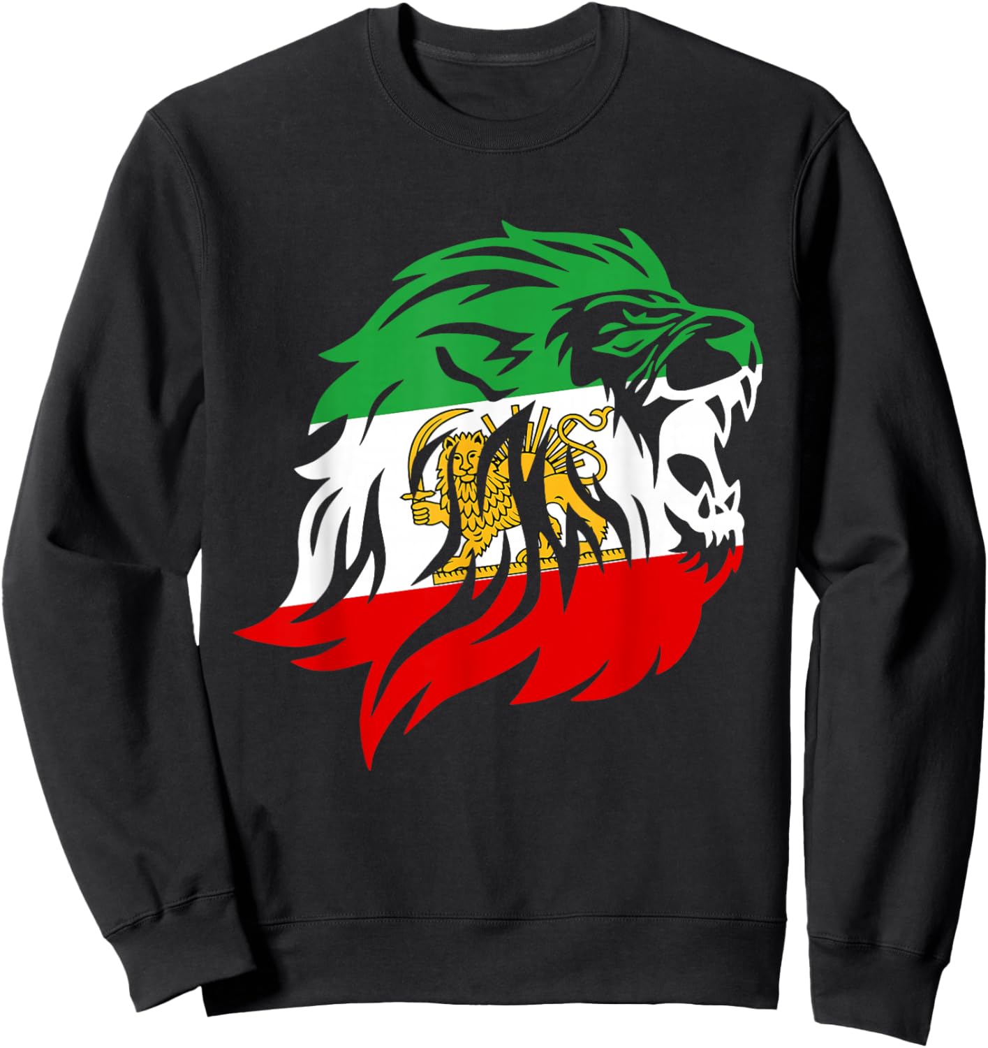 Iran Lion Sun Flag,Iran,Persian,Shir o Khorshid Sweatshirt - Sweatshirt | Black