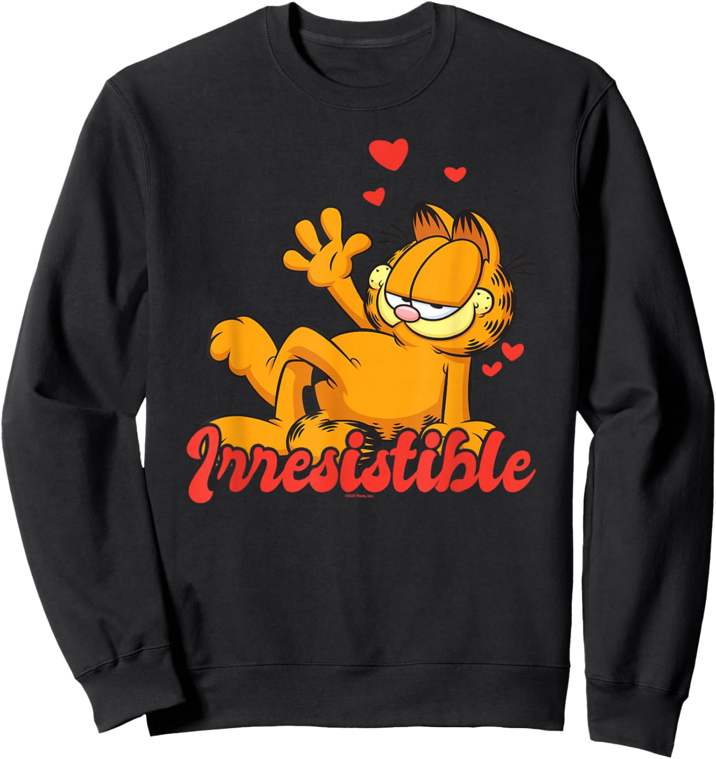 Garfield Valentine's Day He Loves to Be Irresistible Sweatshirt - Sweatshirt | Black