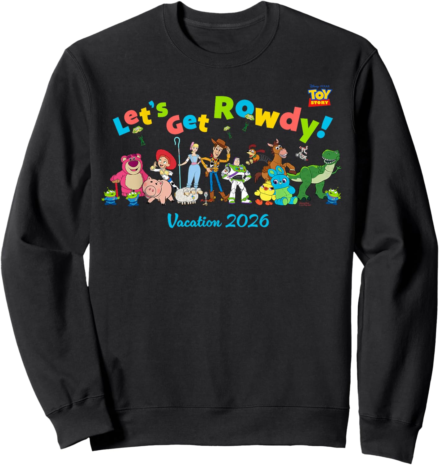Disney & Pixar's Toy Story Rowdy Vacation 2026 Matching Trip Sweatshirt - Sweatshirt | Black