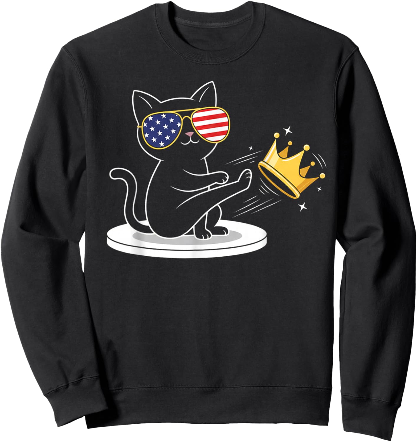 Funny Protesting Cat No King Sweatshirt - Sweatshirt | Black